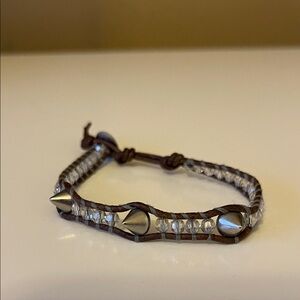 Chan Luu Silver Spike Bracelet with crystal accents